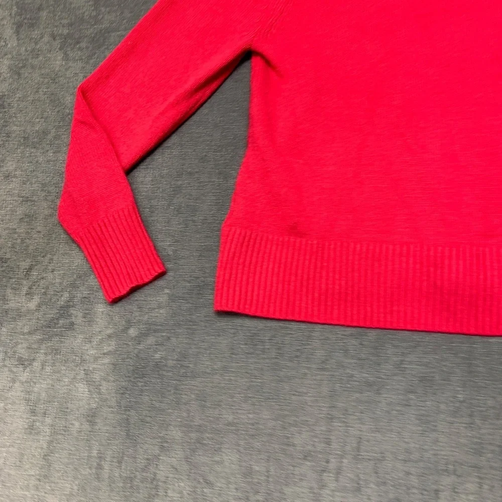 Banana Republic Sweater Womens XS Red V-Neck Ribbed Hem Long Sleeve Pullover